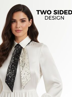 VIRGO Purse Scarf Silk Hair Scarf for Handbags – A Double-Sided Scarves